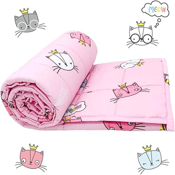 Kids Weighted Blanket 5lbs,36 x 48inches, 100% Cotton Heavy Weighted Blanket for Kids Gift and Toddlers for Boys Girls