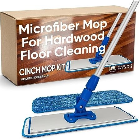 18 Professional Microfiber Mop - Hardwood Floor Mop - Dry & Wet Mop for  Wood, Laminate, Tile, Vinyl Floors, Washable Pads, Wet & Dust Mopping