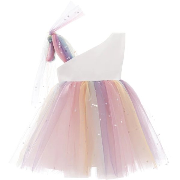 white cakepop unicorn rainbow tulle dress