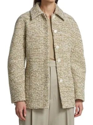 Boucle Slub Tweed Knit Jacket