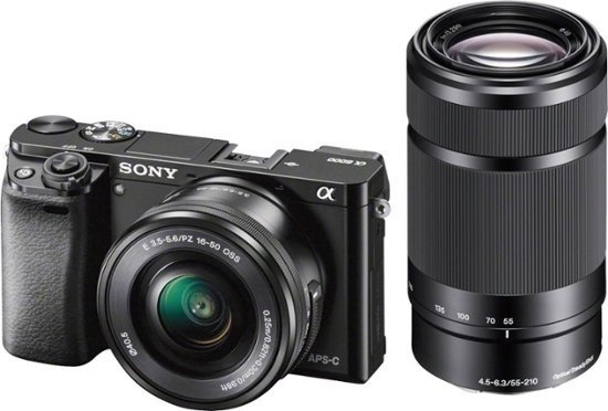 - Alpha a6000 Mirrorless Camera with 16-50mm and 55-210mm Lenses - BlackIncluded Free