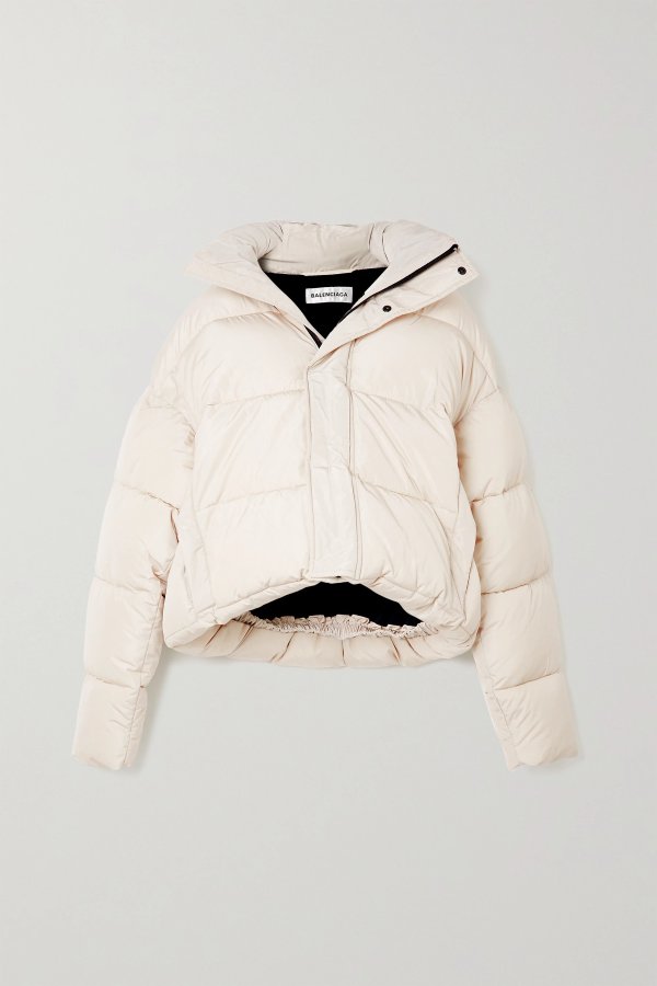 BB oversized cropped hooded quilted shell jacket