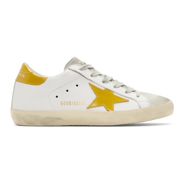 Golden Goose - White & Yellow Superstar Sneakers