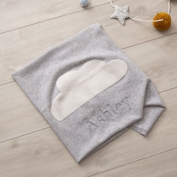 Personalized Gray Cashmere Blanket