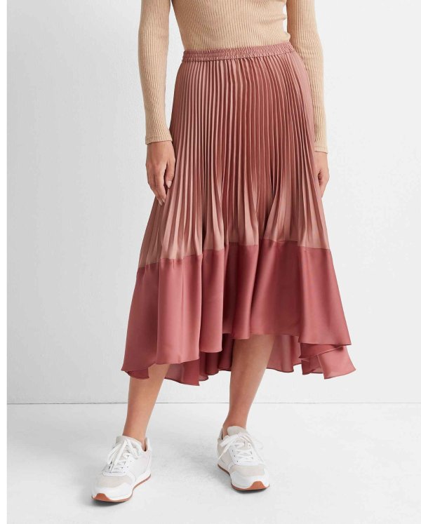Pleated Flounce Skirt