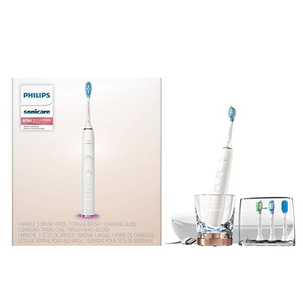 Sonicare Diamondclean Smart 9750 Rechargeable Electric Toothbrush, Rose Gold HX9924/65