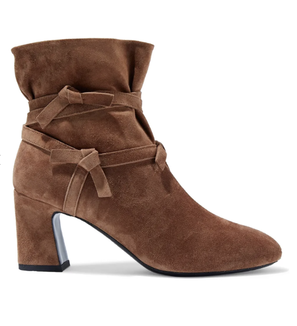 Prismick knotted suede ankle boots