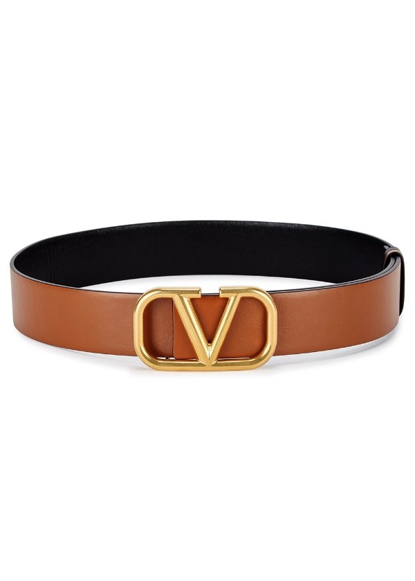 VLogo brown reversible leather belt