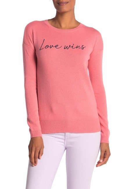 Love Wins Embroidered Cashmere Sweater