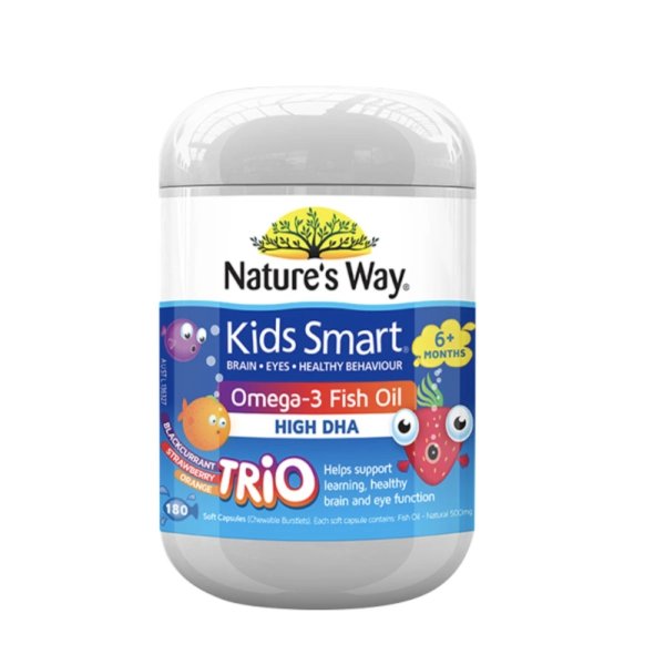 NATURE‘S WAY KIDS SMART Omega 3 Fish Oil Trio 180 Capsules