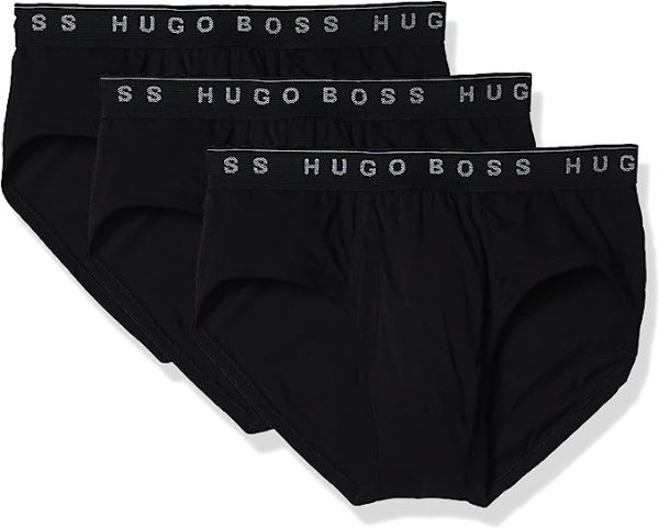 Hugo Boss Men's 3-Pack Traditional Cotton Briefs, New Black, XXL