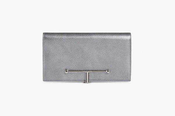 Large Melville Street Wallet - Silver with Silver Hardware