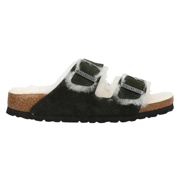 Arizona Shearling Suede Leather Footbed Sandals