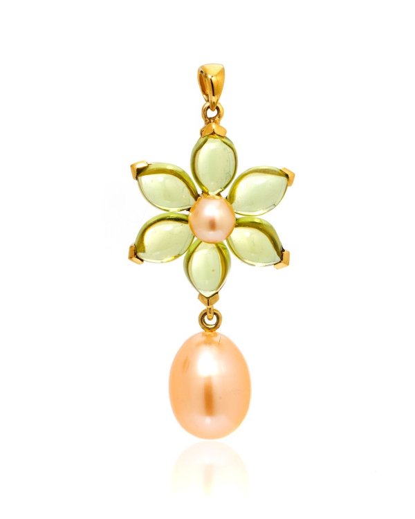 Fiori 18k Yellow Gold And Pearl Pendant FP213A04