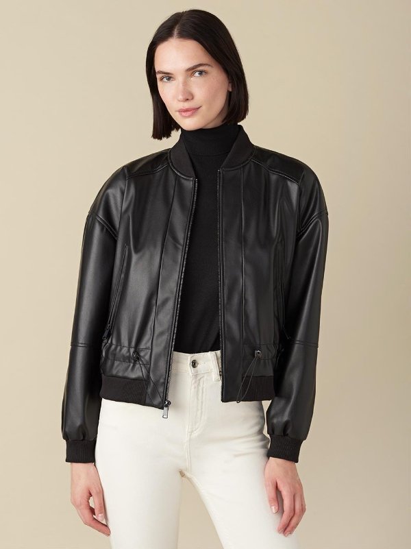 Faux Leather BomberFaux Leather Bomber