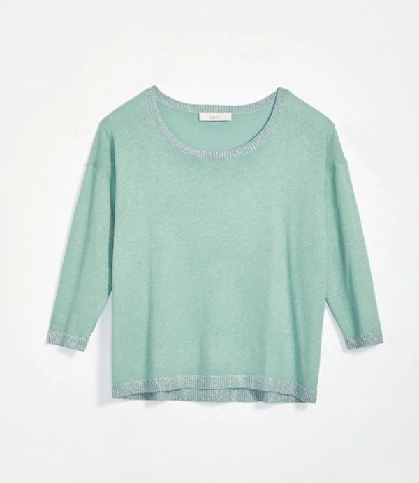 Shimmer 3/4 Sleeve Sweater | LOFT