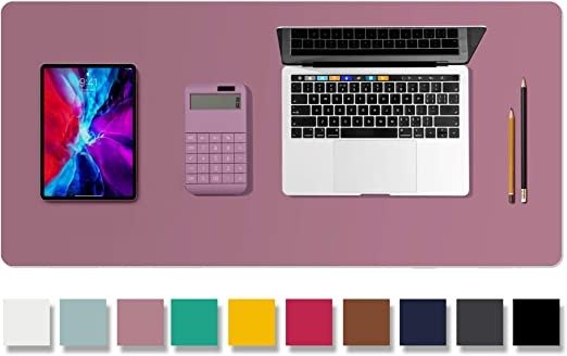Leather Desk Pad Protector,Mouse Pad,Office Desk Mat,Non-Slip PU Leather Desk Blotter,Laptop Desk Pad,Waterproof Desk Writing Pad for Office and Home (Purple,36" x 17")