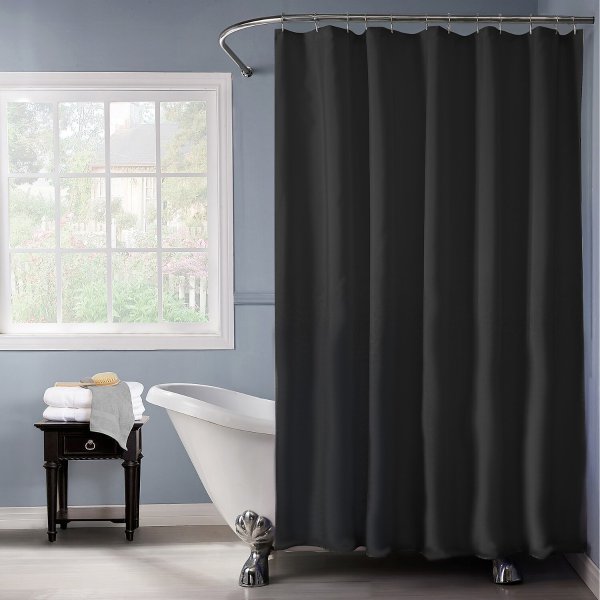 70" x 72" Heavy Weight Shower Curtain Liner in Solid Black