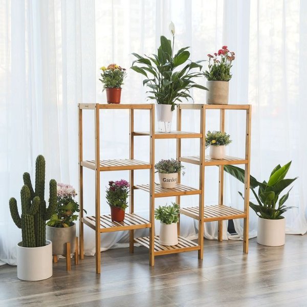 Bamboo Customizable Storage Shelf - Plant Stand | SONGMICS