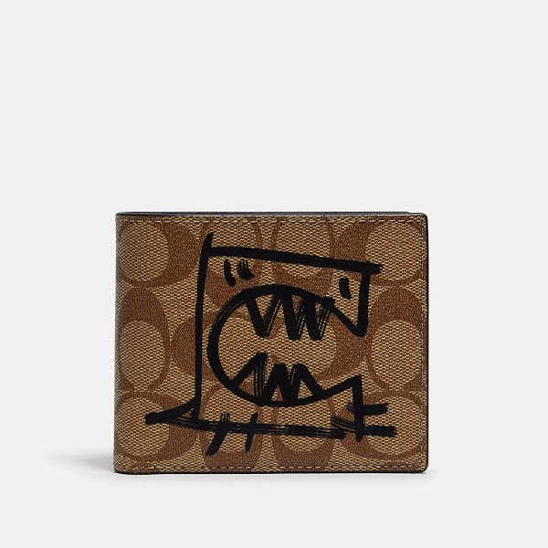 3-In-1 Wallet in Signature Canvas With Rexy by Guang Yu