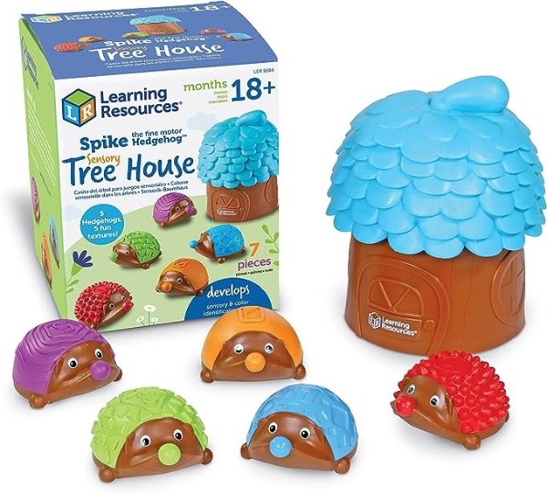 Spike the Fine Motor Hedgehog Sensory Tree House - 7 Pieces, Ages 18+ months Fine Motor and Sensory Toy, Toddler Educational Toys, Montessori Toys