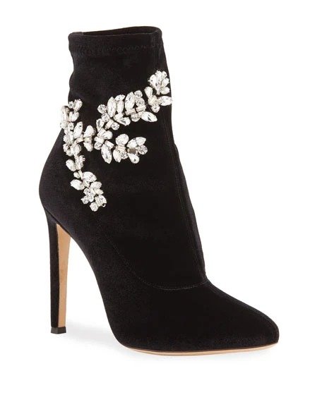 Glitter Stretch Booties with Embellishment