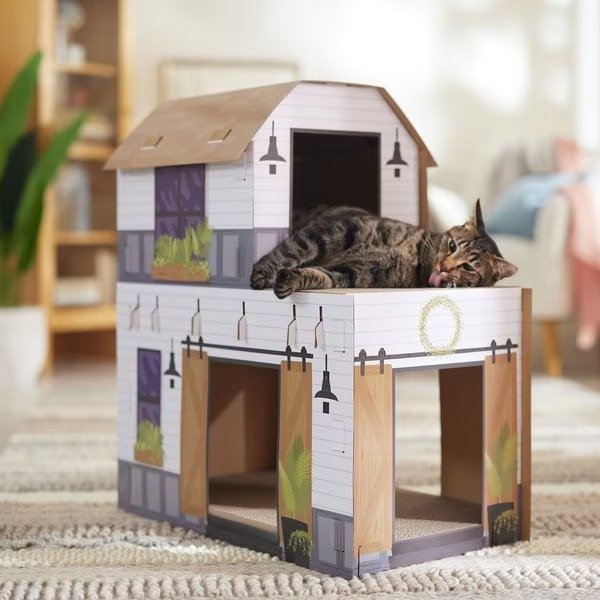 FRISCO Farmhouse Cardboard Cat House, 2-Story - Chewy.com