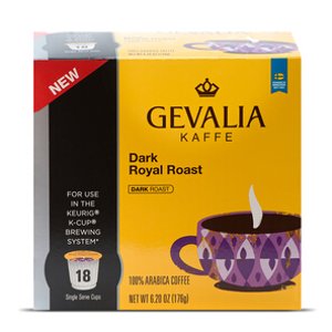 Gevalia Dark Royal Roast黑咖啡咖啡 4箱*18个