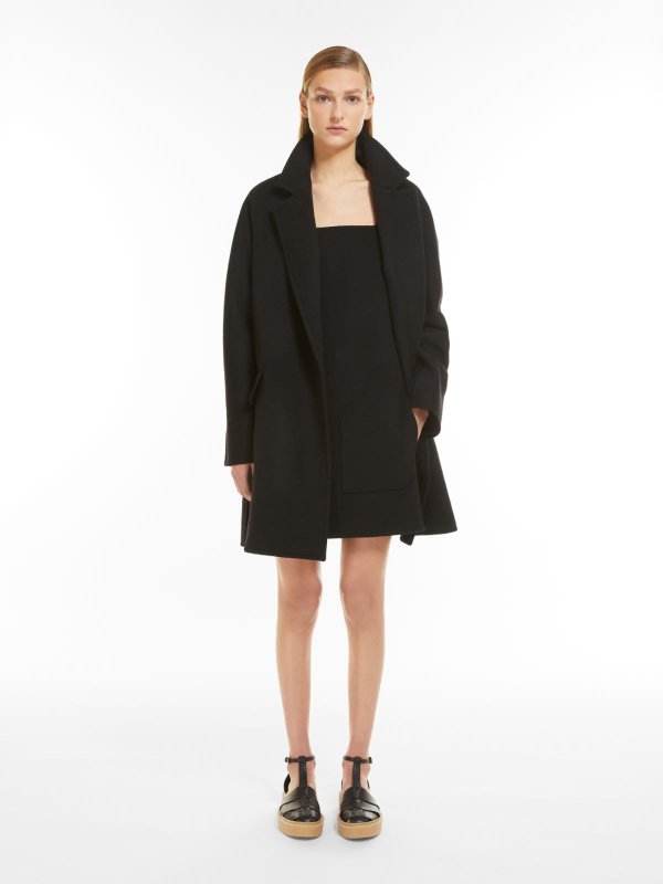 Wool and cashmere pea coat, black - "BEIRA" Max Mara