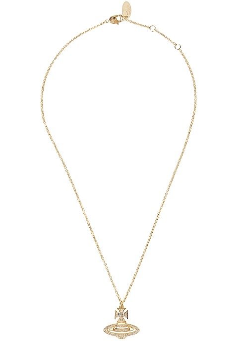 Hermine Bas Relief orb gold-tone necklace
