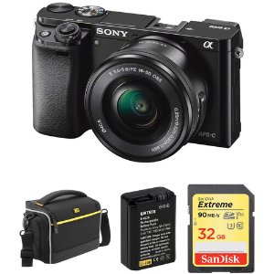Sony Alpha a6000 Mirrorless Digital Camera with 16-50mm Lens and