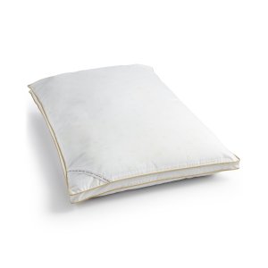 Calvin Klein Tossed Logo Print Medium Density Down Alternative Gusset Standard Pillow, Hypoallergenic