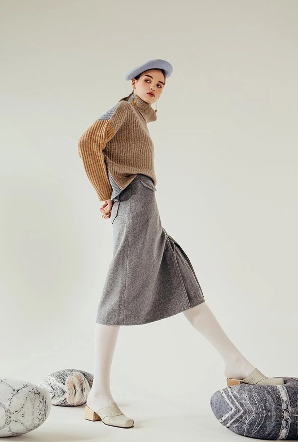 Mercer Wool Skirt - Grey
