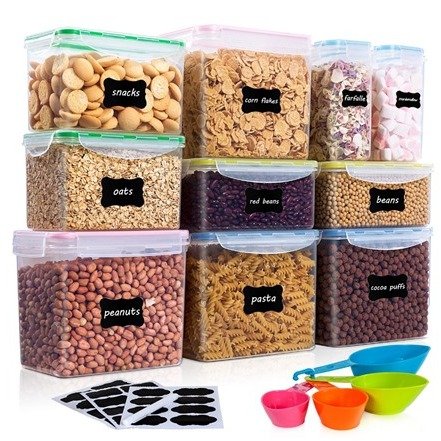 10-Piece Food Storage Container Set with 24 Labels