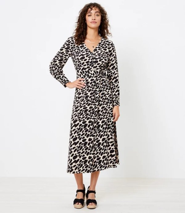 Tall Cheetah Print Midi Shirtdress | LOFT