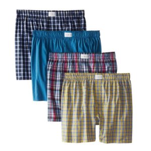 Tommy Hilfiger Men's 4-Pack Red Blues Woven Boxer