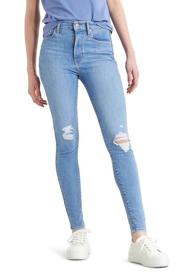 Mile High Ripped High Waist Super Skinny Jeans