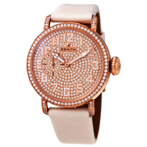 ZENITH 18kt Rose Gold Automatic Diamond Ladies Watch