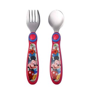 The First Years Disney Baby Mickey Mouse Stainless Steel Flatware for Kids