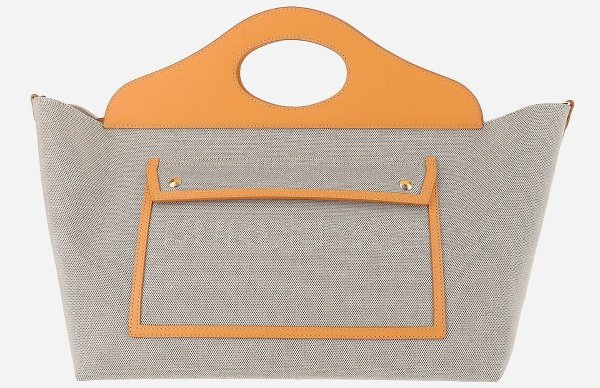 Cotton Canvas and Leather Tote Bag