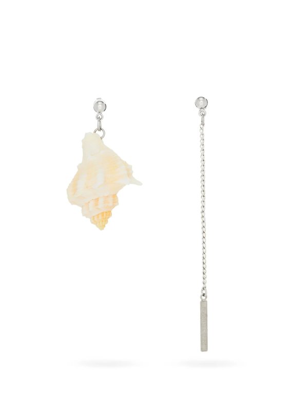Mismatched shell and chain earrings | Marine Serre | MATCHESFASHION US