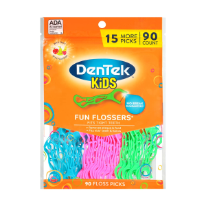 DenTek 动物造型水果口味儿童牙线棒90支装