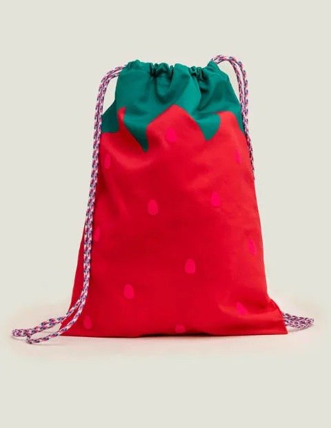 儿童抽绳草莓背包