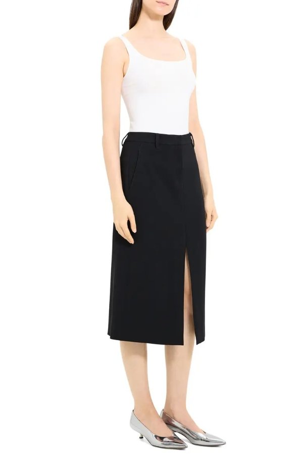 Front Vent A-Line Skirt