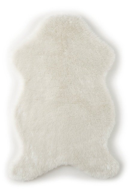 Faux Fur Shaped Rug - Cream - 36"x24"