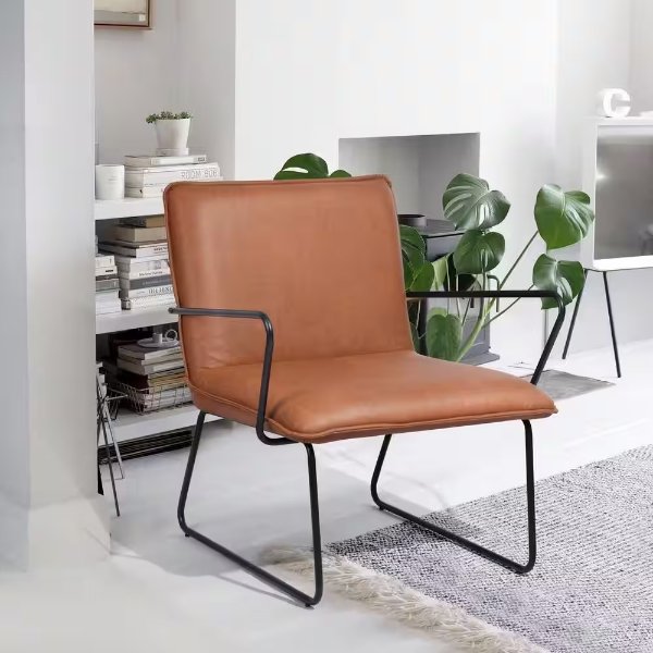 Zack Light Brown Faux Leather Dining Chair