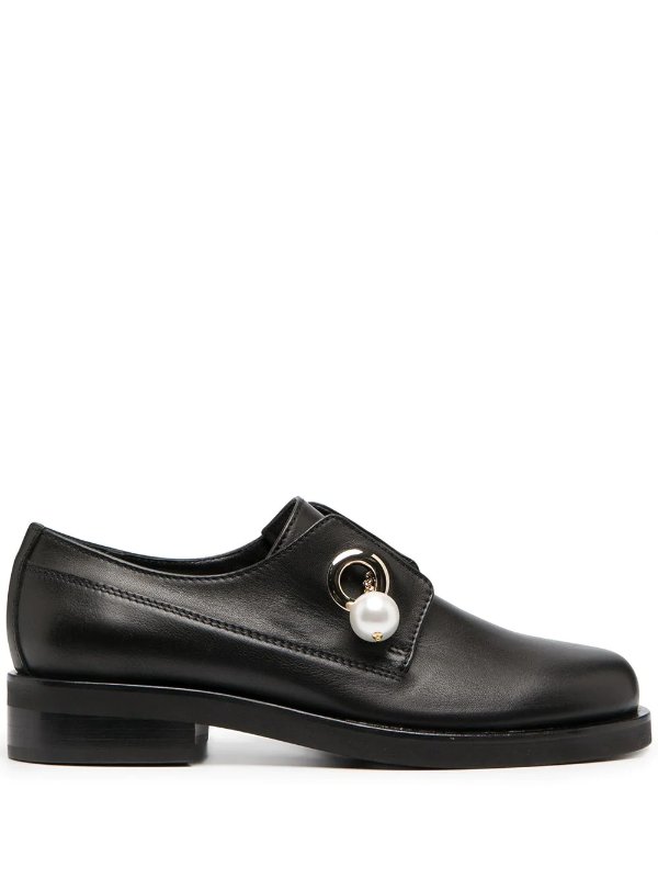 Vally leather chain loafers