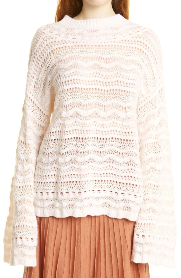 Lace Bell Sleeve Sweater