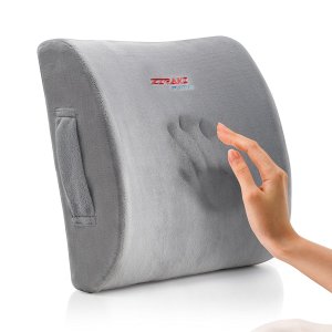 ZIRAKI Memory Foam Lumbar Cushion - Premium Lumbar Support Pillow Lower Back Pain Relief