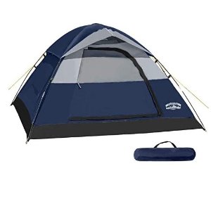 Pacific Pass Camping Tent 2 Person Family Dome Tent with Removable Rain Fly, Easy Set Up for Camp Backpacking Hiking Outdoor, Navy Blue